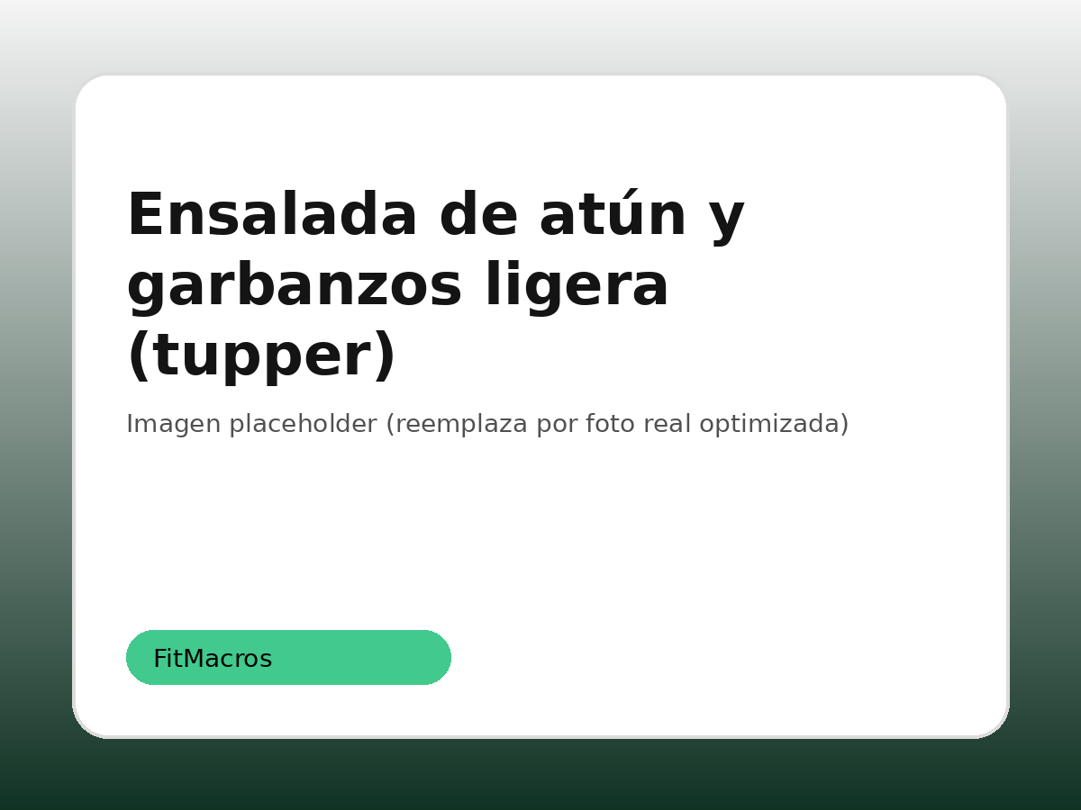 Ensalada de atún y garbanzos ligera (tupper)