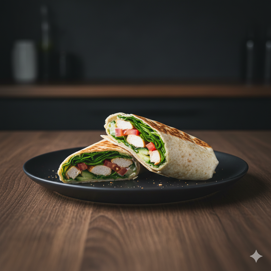 Wrap de pollo con salsa de yogur (low kcal)
